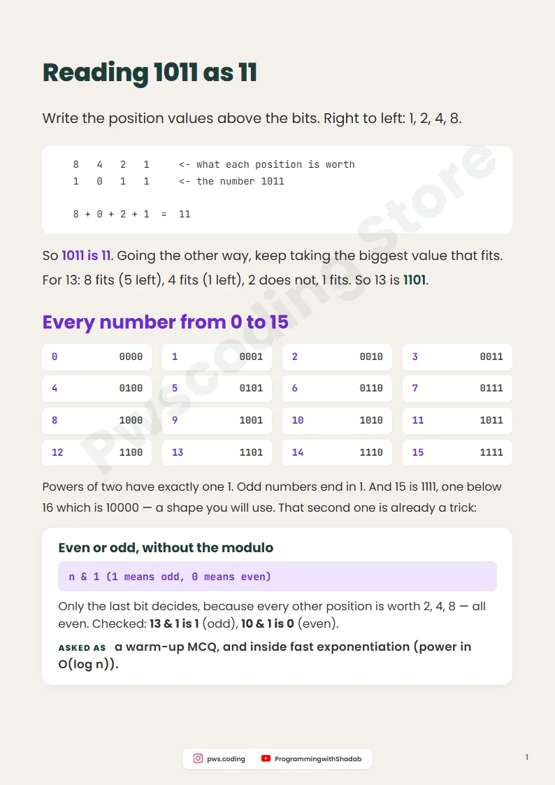 Page from Bit Manipulation Tricks For Coding Tests