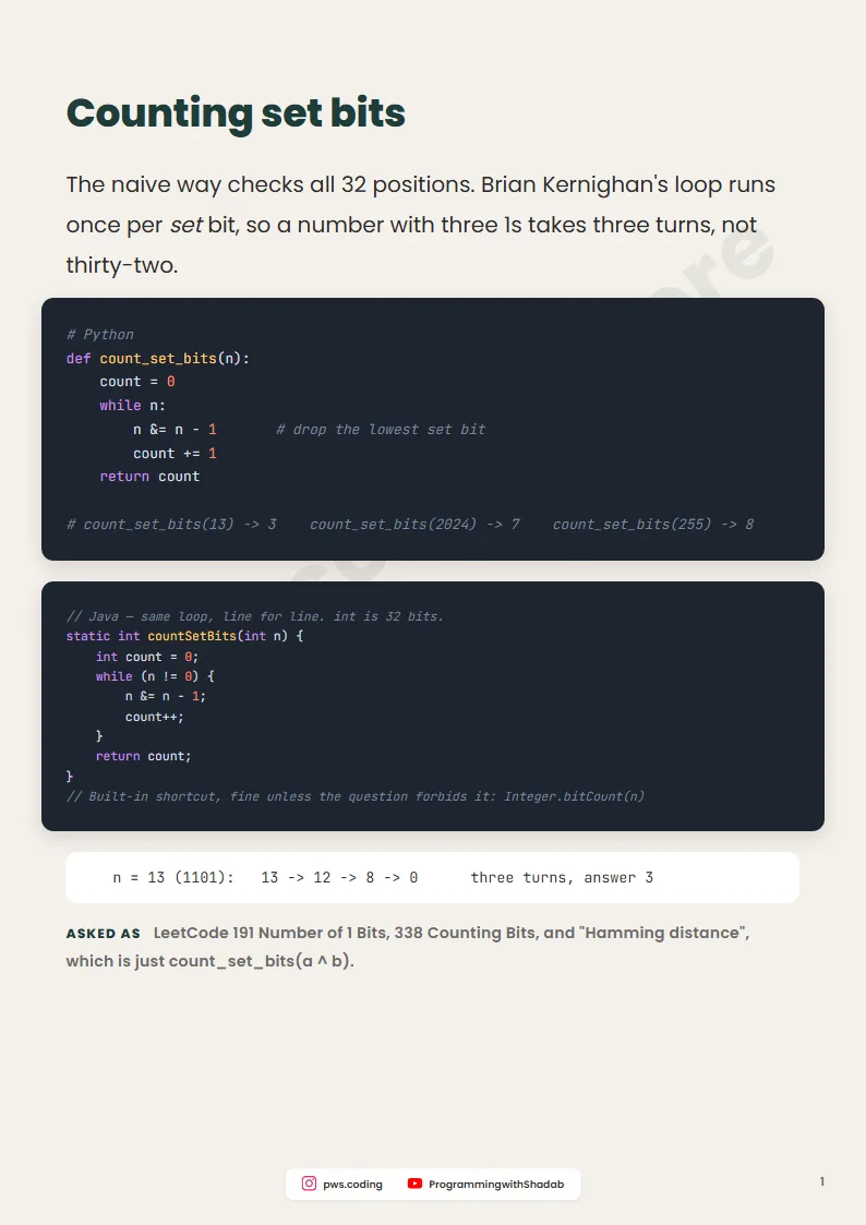 Bit Manipulation Tricks For Coding Tests, Inside page 3