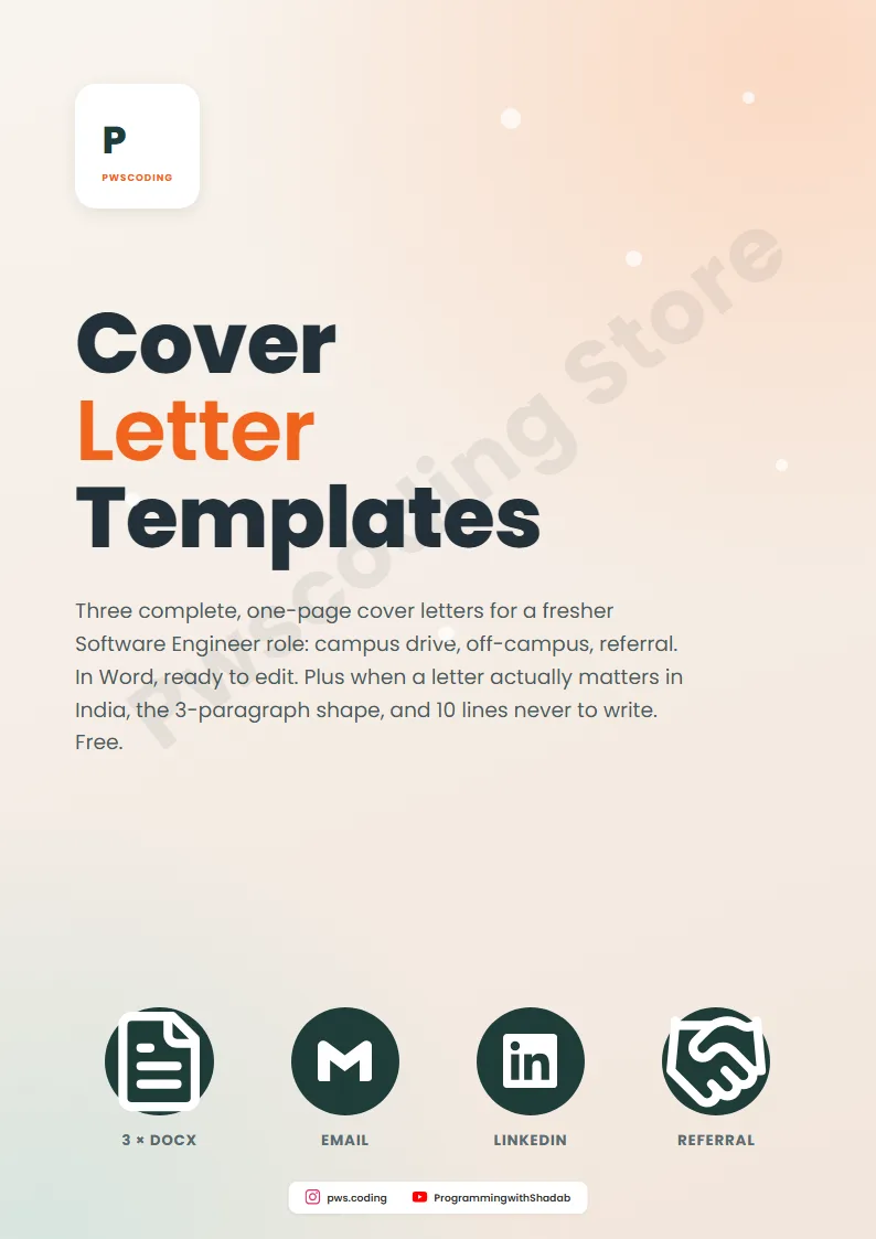 Page from Cover Letter Templates for Freshers (3 Word Files)