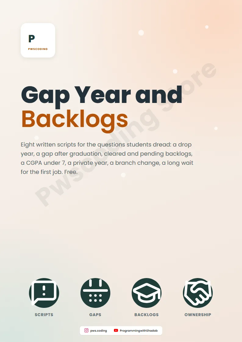 Page from Gap Year and Backlogs: 8 Interview Scripts