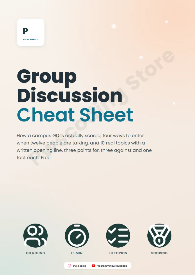 Page from Group Discussion Cheat Sheet: 10 Topics