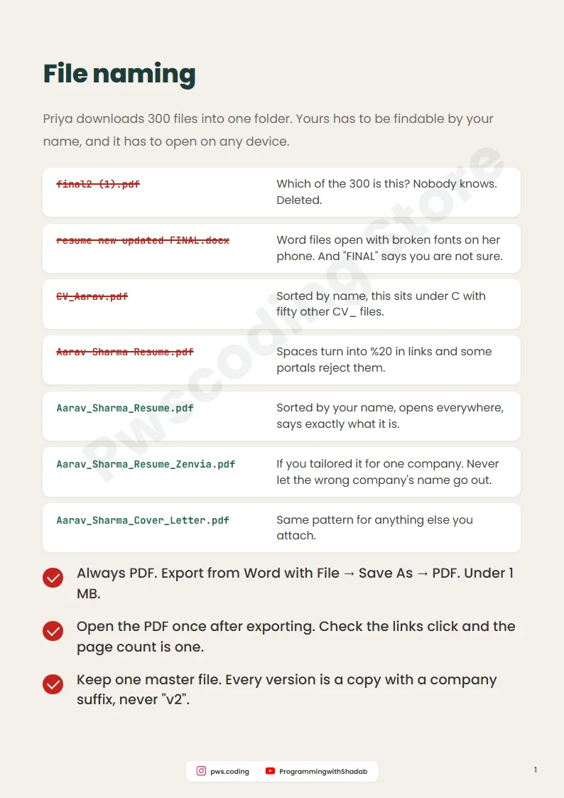 Page from How To Apply Properly: Email, Naukri, LinkedIn