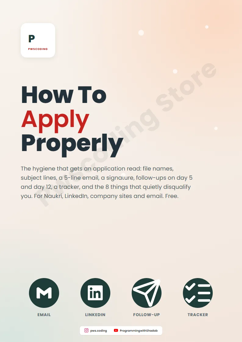 Page from How To Apply Properly: Email, Naukri, LinkedIn