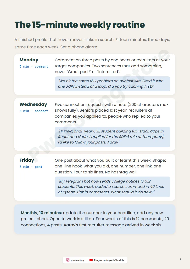 LinkedIn Profile Setup For Freshers, Inside page 3