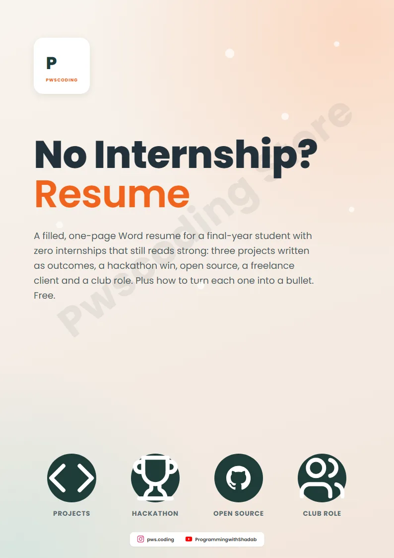 Page from No Internship? Resume (Word file + guide)