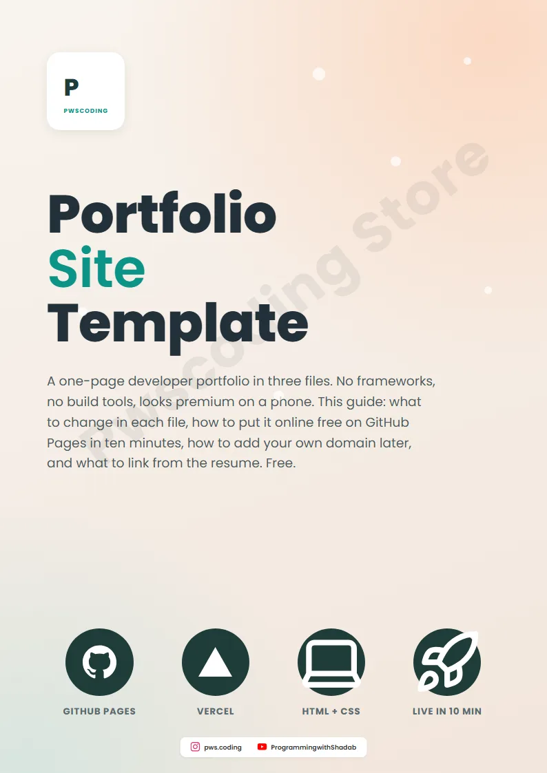 Page from Portfolio Site Template: 3 Files, Live in 10 Minutes