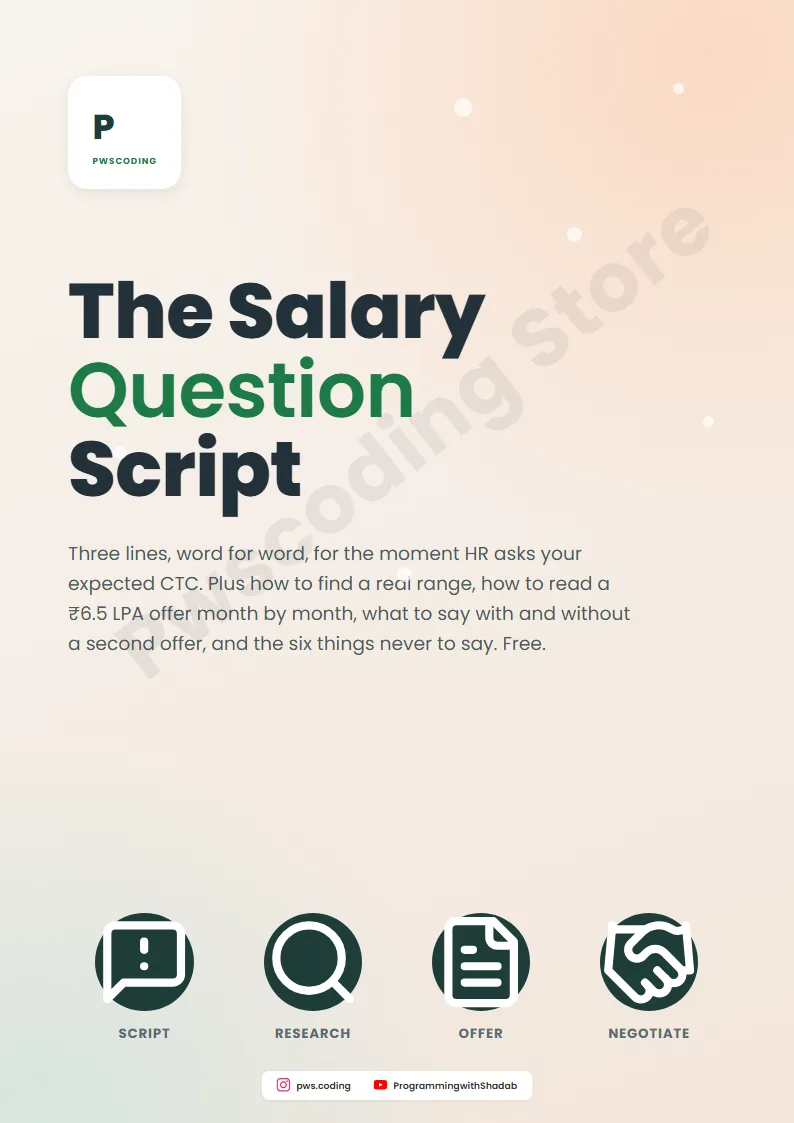 Page from The Salary Question Script (For Freshers)