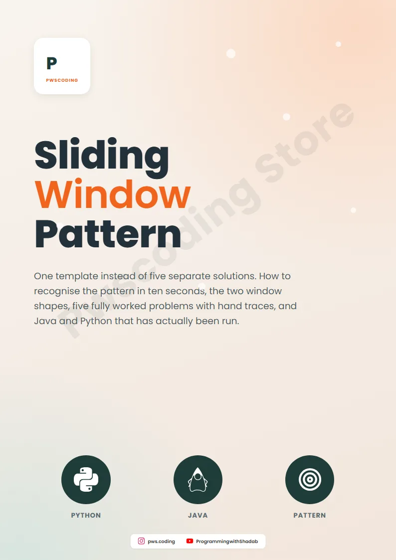 Page from Sliding Window Pattern: 5 Problems, Java + Python