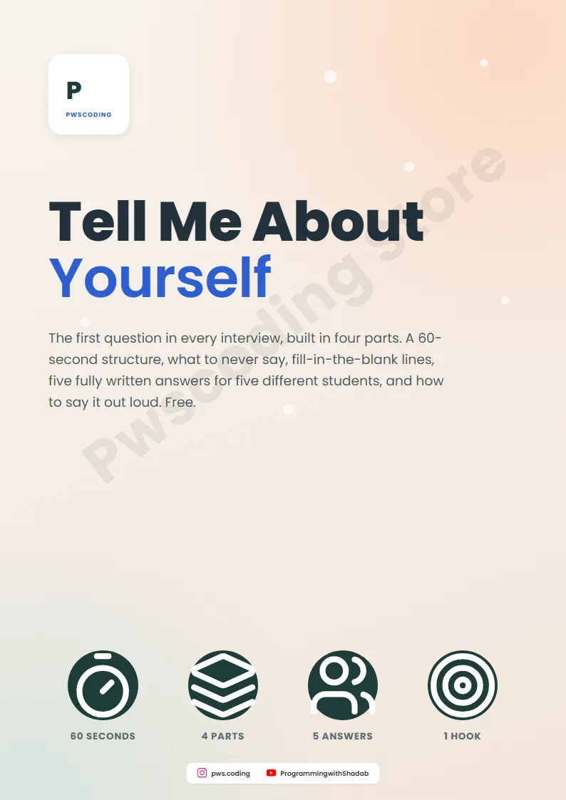 Page from Tell Me About Yourself: Builder + 5 Full Answers