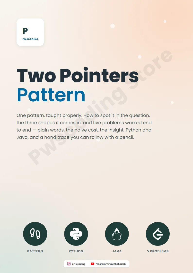Page from Two Pointers Pattern: 5 Problems, Python And Java