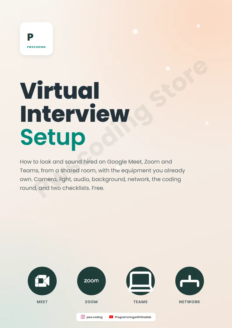 Page from Virtual Interview Setup: Camera, Audio, Background