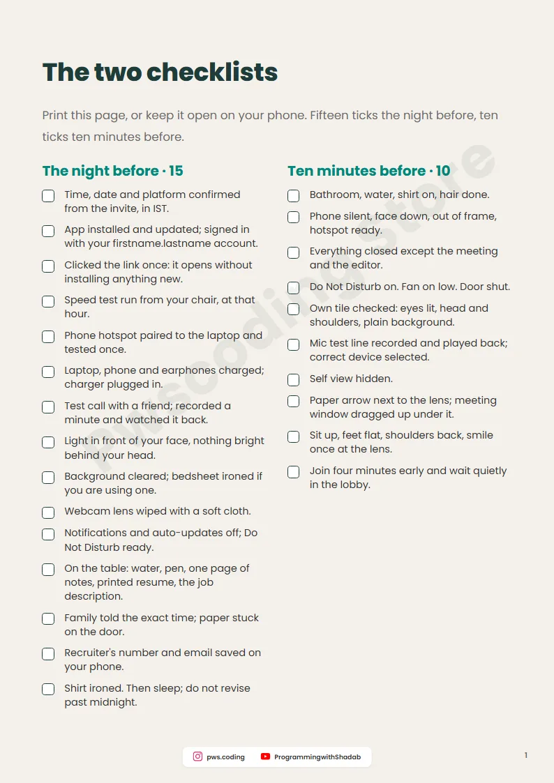 Virtual Interview Setup: Camera, Audio, Background, Inside page 3
